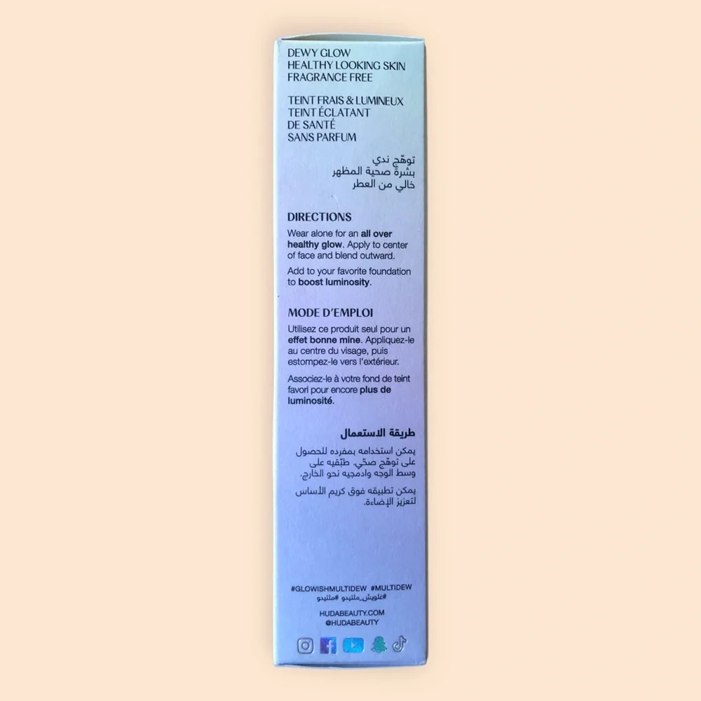 GloWish by Huda Beauty Multi Dew Skin Tint Fair 01 NEW 40 ML / 1.35 fl Oz